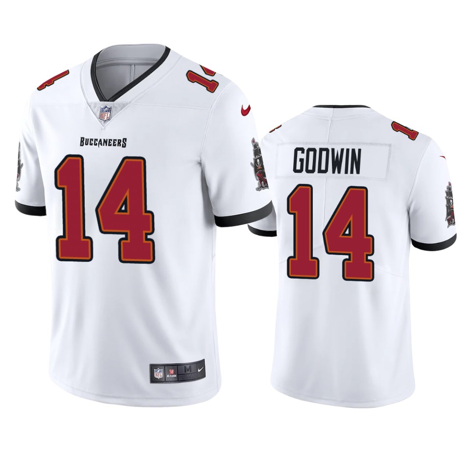 Tampa Bay Buccaneers Men Nike NFL  #14 Chris Godwin White Vapor Limited Jersey 